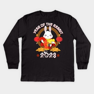 Happy Chinese New Year 2023 Year of the Rabbit Kids Long Sleeve T-Shirt